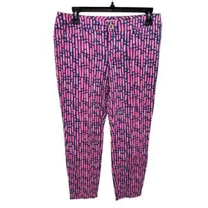 LILLY PULITZER Kelly Ankle Printed Pants Pink Blue  // 6